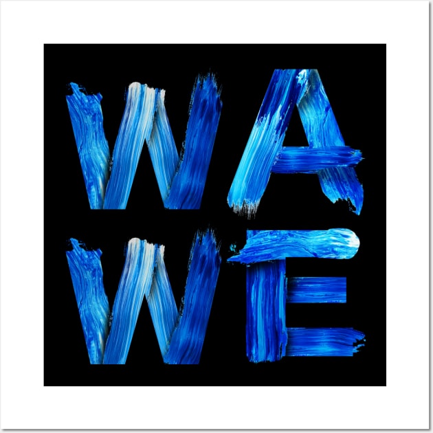 Wave Nautical Water Letters Surfers Gift for Divers Sea Lovers Ocean Lovers Wall Art by nathalieaynie